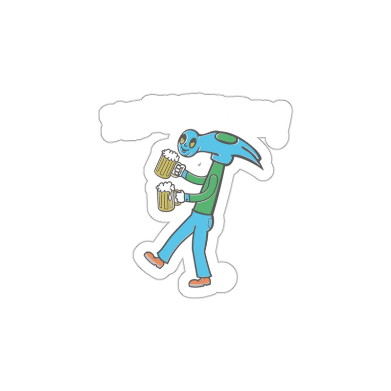 Load image into Gallery viewer, Funny Cartoon Character with Beer Mugs Sticker
