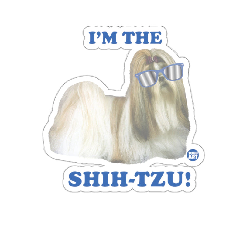 Load image into Gallery viewer, I'M THE SHIH-TZU Sunglasses Dog Funny Sticker
