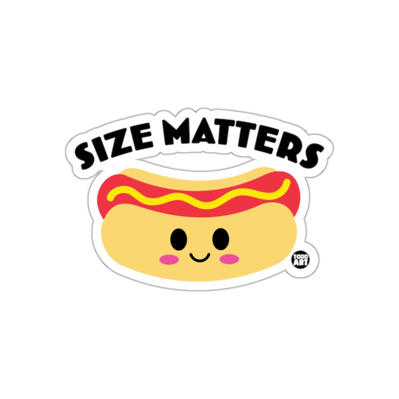 Load image into Gallery viewer, Size Matters Cute Hot Dog Kawaii Sticker
