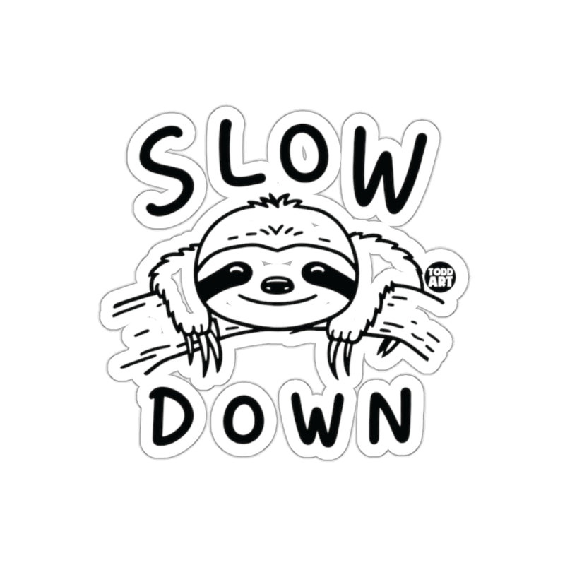 Load image into Gallery viewer, Cute Sloth Telling You To Slow Down Illustrated sticker
