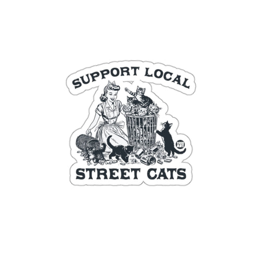 Support Local Street Cats Graphic Design Sticker