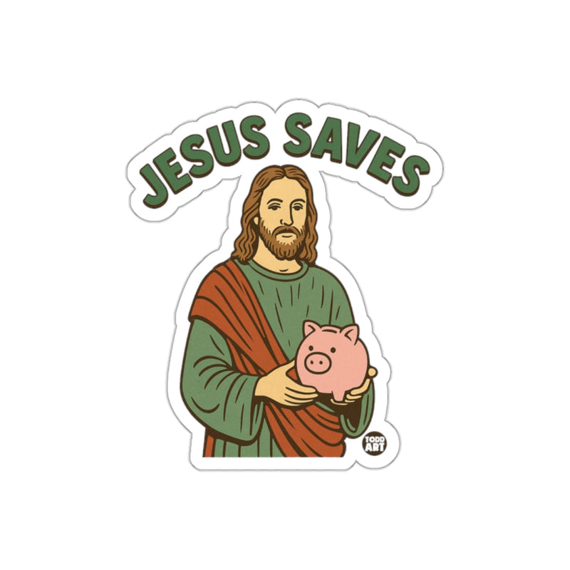 Load image into Gallery viewer, Jesus Saves Piggy Bank Funny Sticker
