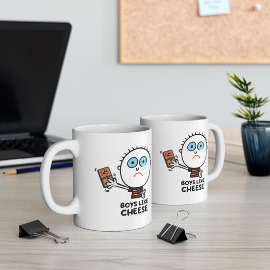 Boys Like Cheese Humorous Graphic Mug for Office