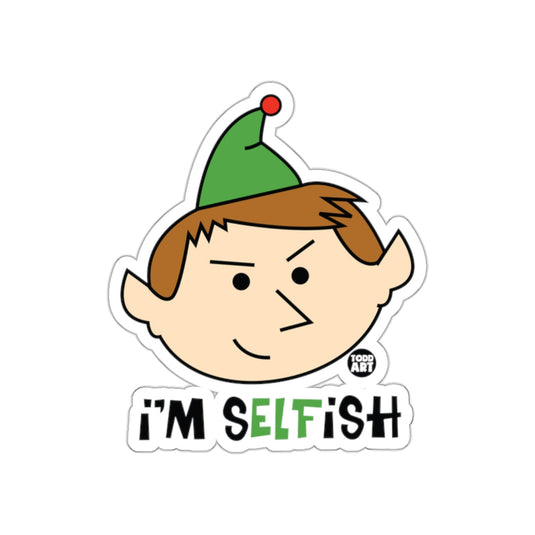 I'm Selfish Elf Character Sticker for Holiday Fun