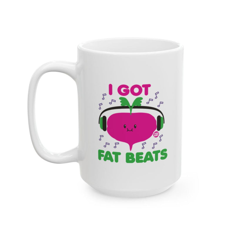Load image into Gallery viewer, I Got Fat Beats Headphone Wearing Beet Mug Product
