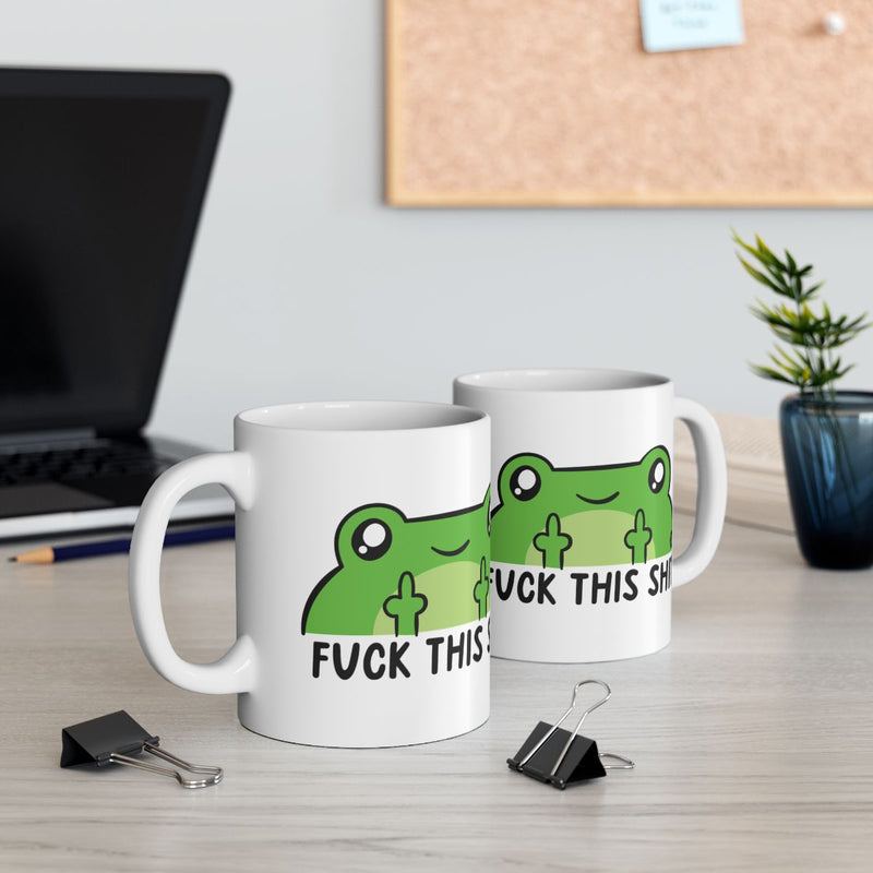 Load image into Gallery viewer, Funny Frog Middle Finger Quote Coffee Mug Product
