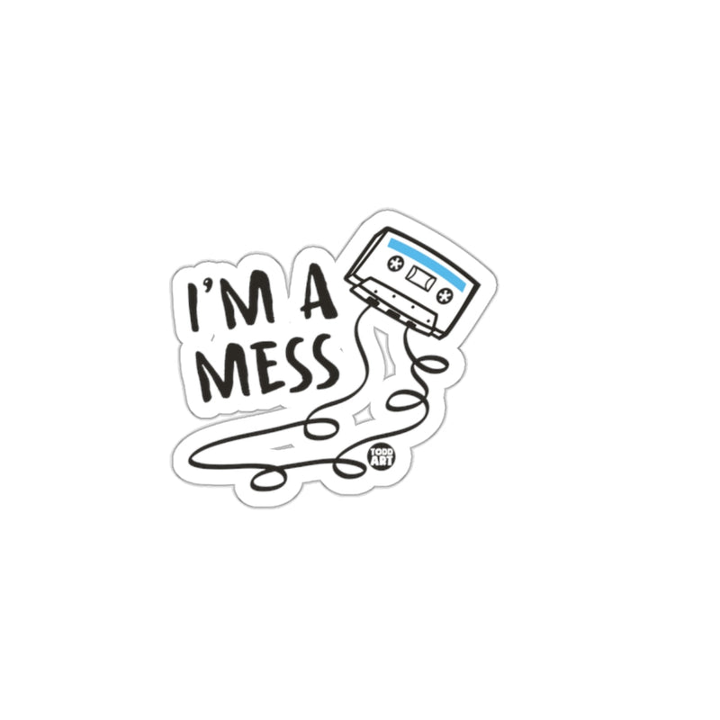 Load image into Gallery viewer, I'm a Mess Cassette Tape Design Sticker
