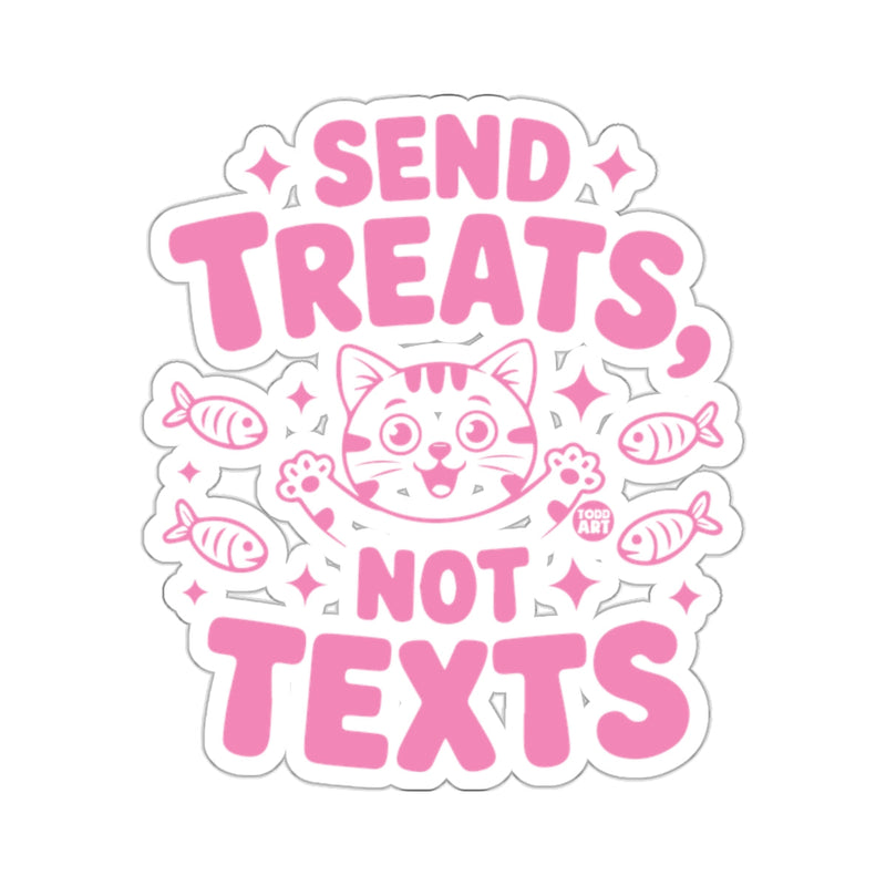 Load image into Gallery viewer, Send Treats Not Texts Happy Cat Pink Fish 
