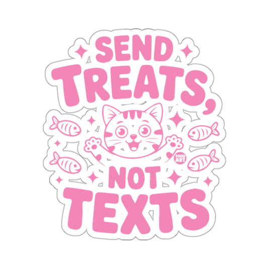 Send Treats Not Texts Happy Cat Pink Fish 