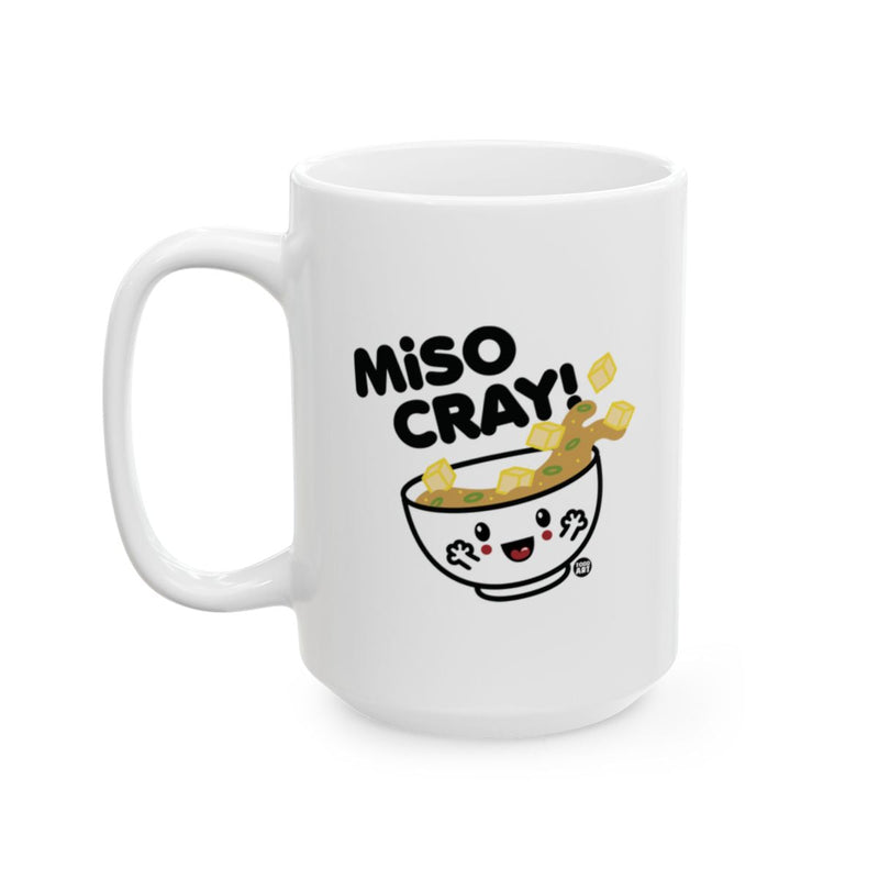 Load image into Gallery viewer, Cute Miso Cray Japanese Ramen White Mug Product
