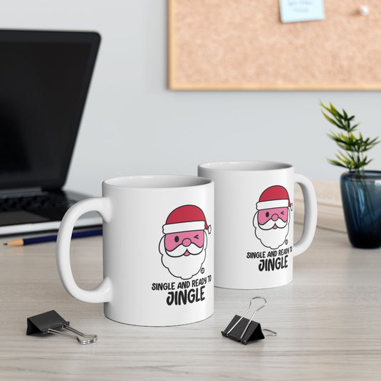 Single and Ready to Jingle Santa Face Mug