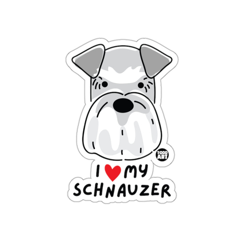 Load image into Gallery viewer, I Love My Schnauzer Fun Cartoon Style Sticker
