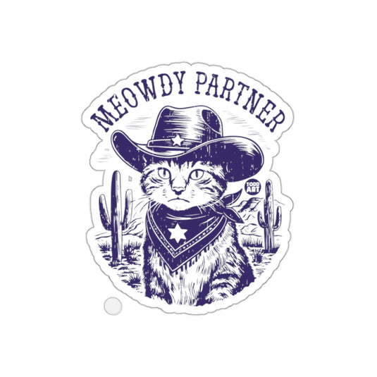 Meowdy Partner Cat in Cowboy Hat Sticker Design