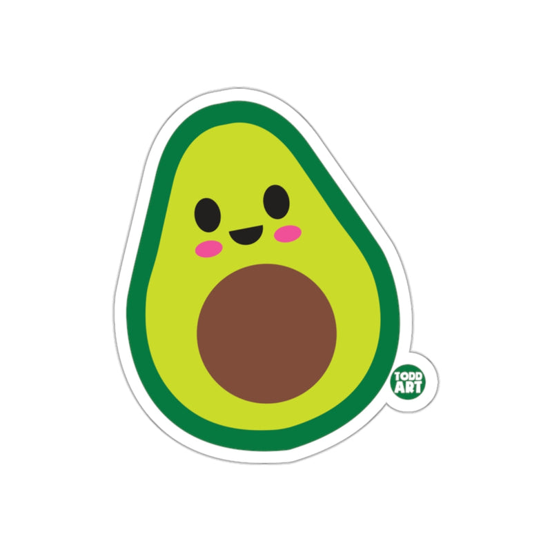 Load image into Gallery viewer, Cute Smiling Avocado with Pink Cheeks Sticker
