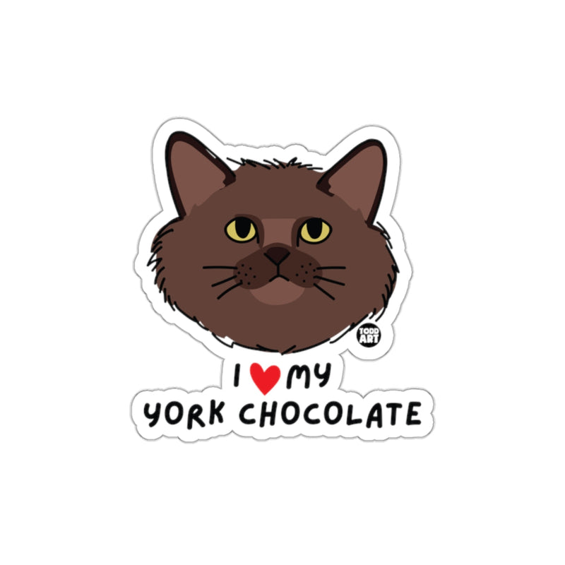 Load image into Gallery viewer, I Love My York Chocolate Cat Sticker Unique Design
