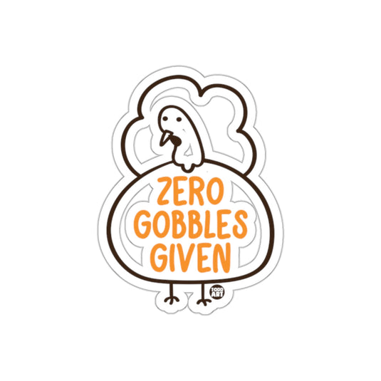 Zero Gobbles Given Funny Thanksgiving Sticker