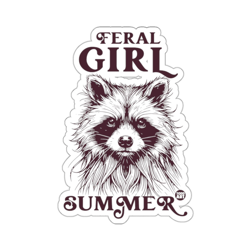 Load image into Gallery viewer, Feral Girl Summer Raccoon Illustration 
