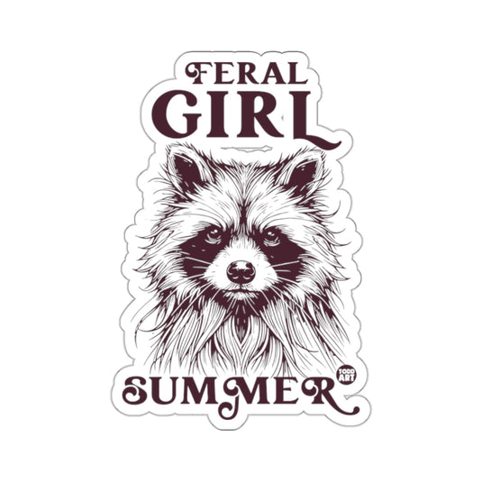 Feral Girl Summer Raccoon Illustration 
