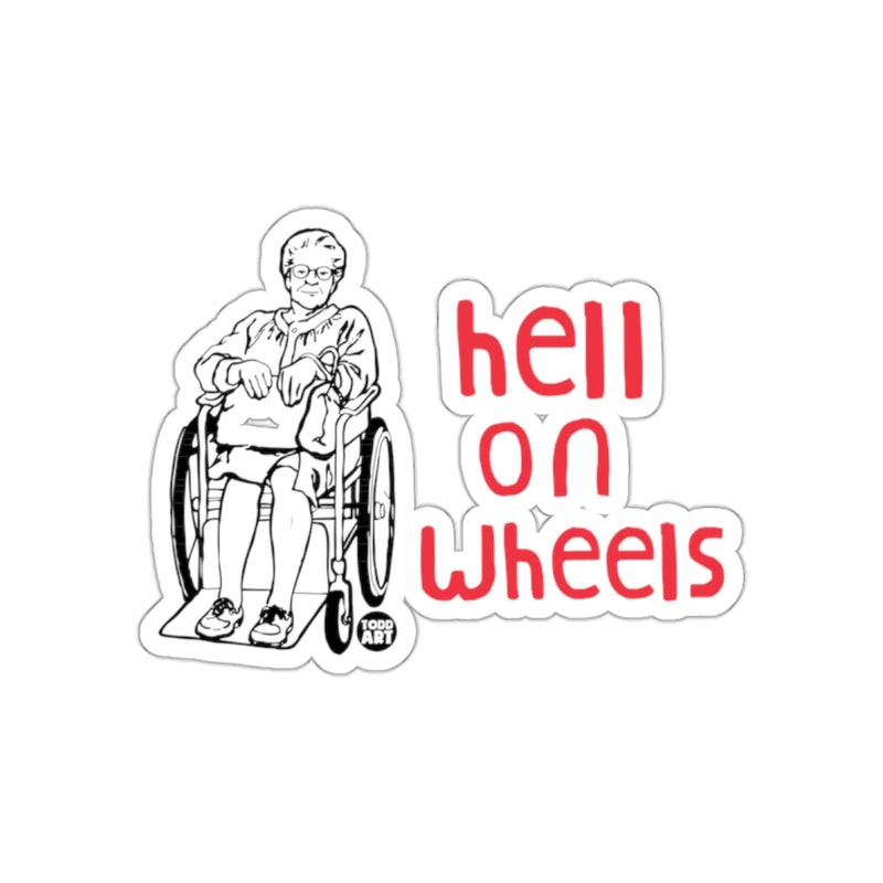 Load image into Gallery viewer, Hell On Wheels Elderly in Wheelchair Design Sticker
