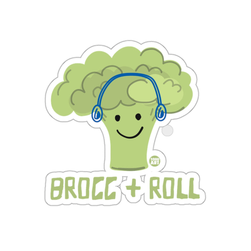 Load image into Gallery viewer, Brocc and Roll Cute Broccoli with Headphones sticker

