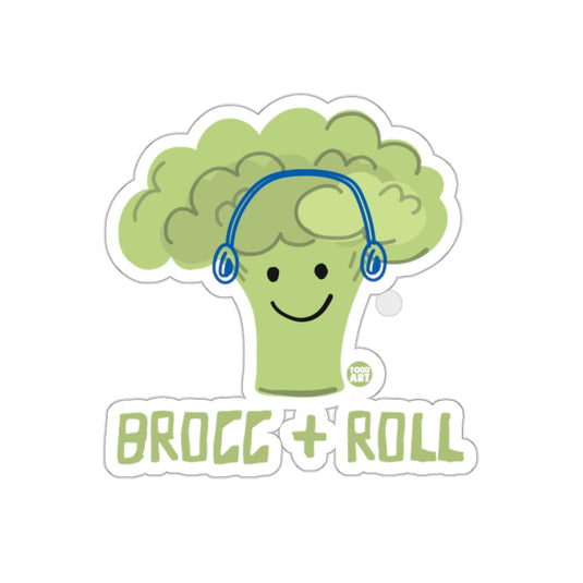 Brocc and Roll Cute Broccoli with Headphones sticker