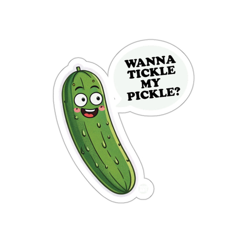 Load image into Gallery viewer, Wanna Tickle My Pickle with Funny Pickle Face sticker
