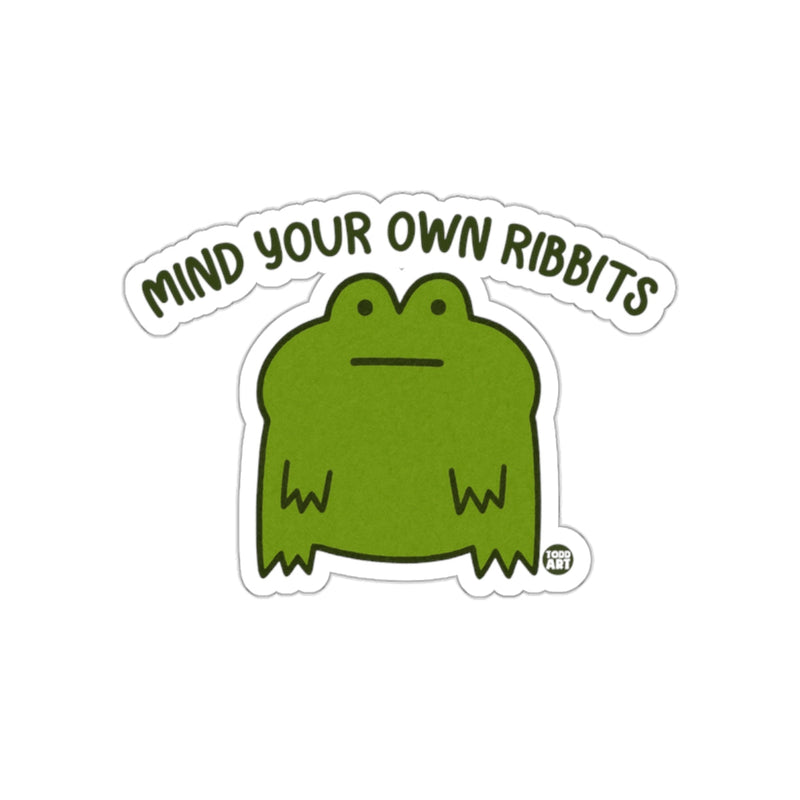 Load image into Gallery viewer, Mind Your Own Ribbits Funny Frog Sticker
