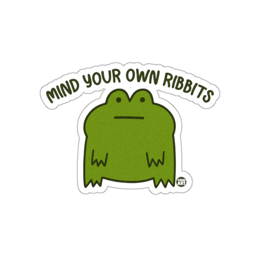 Mind Your Own Ribbits Funny Frog Sticker