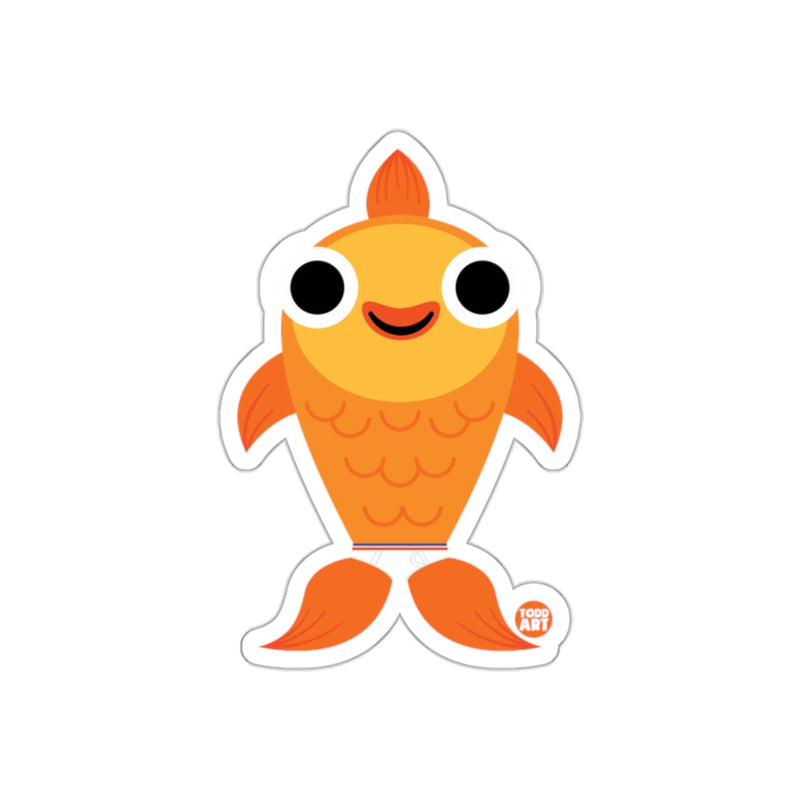 Load image into Gallery viewer, Cute Smiling Cartoon Goldfish Sticker Product
