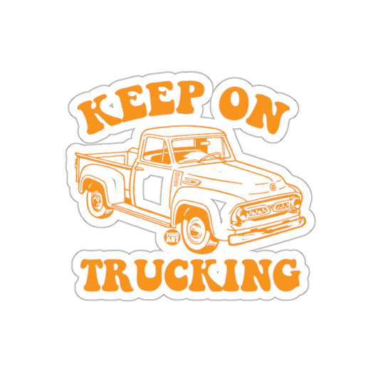 Keep On Trucking Sticker Vintage Pickup Truck Design