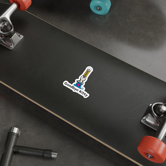 Goodbye Kitty Sticker Skateboard Deck Decor