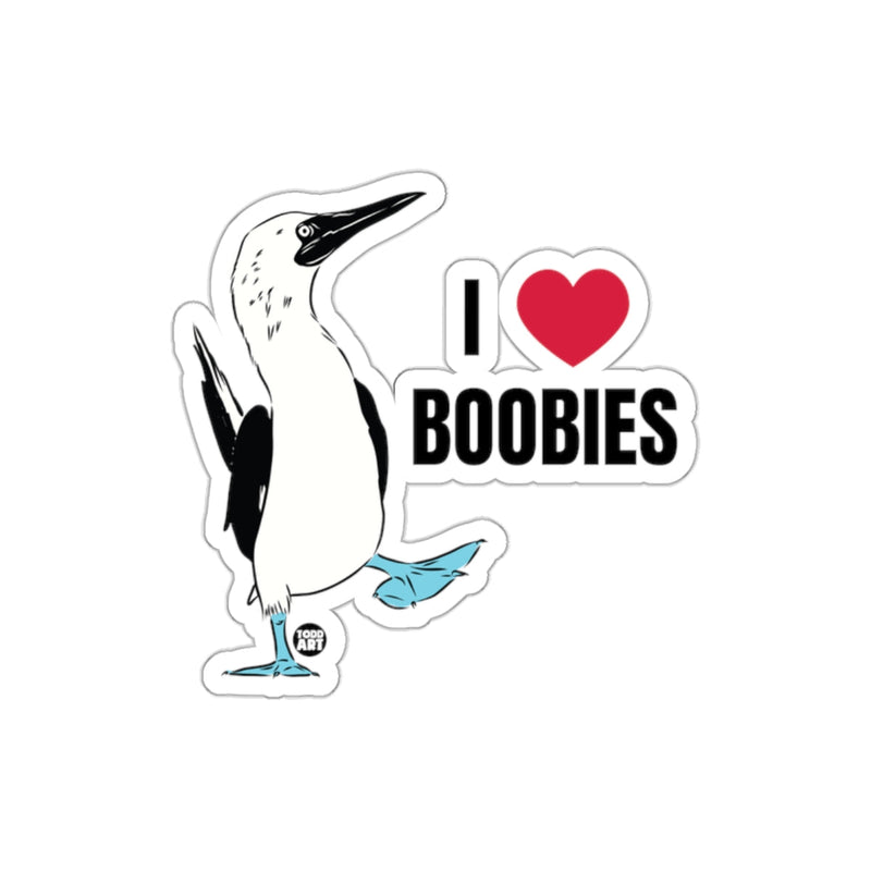 Load image into Gallery viewer, I Love Boobies Blue Footed Booby Novelty Sticker
