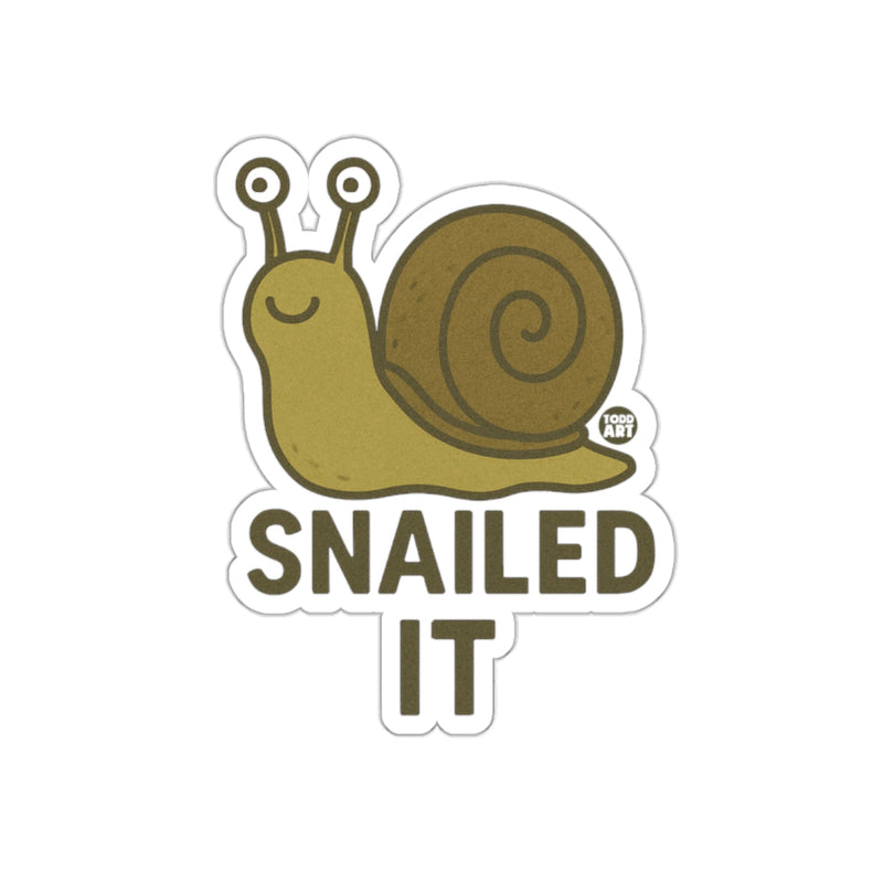 Load image into Gallery viewer, Funny Snail Design Snailed It Sticker
