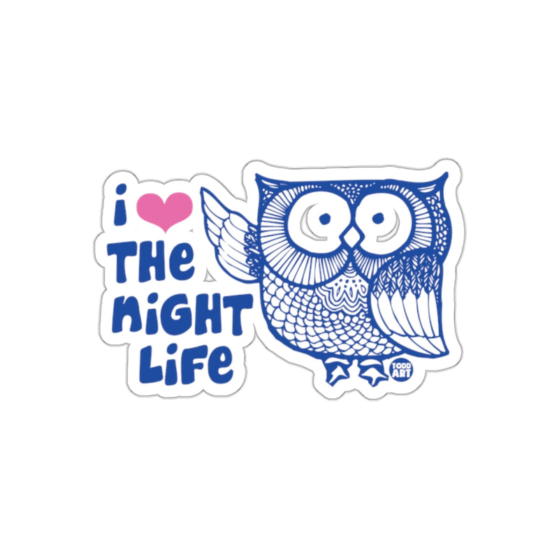 Load image into Gallery viewer, I Love The Night Life With Owl Design Cool sticker
