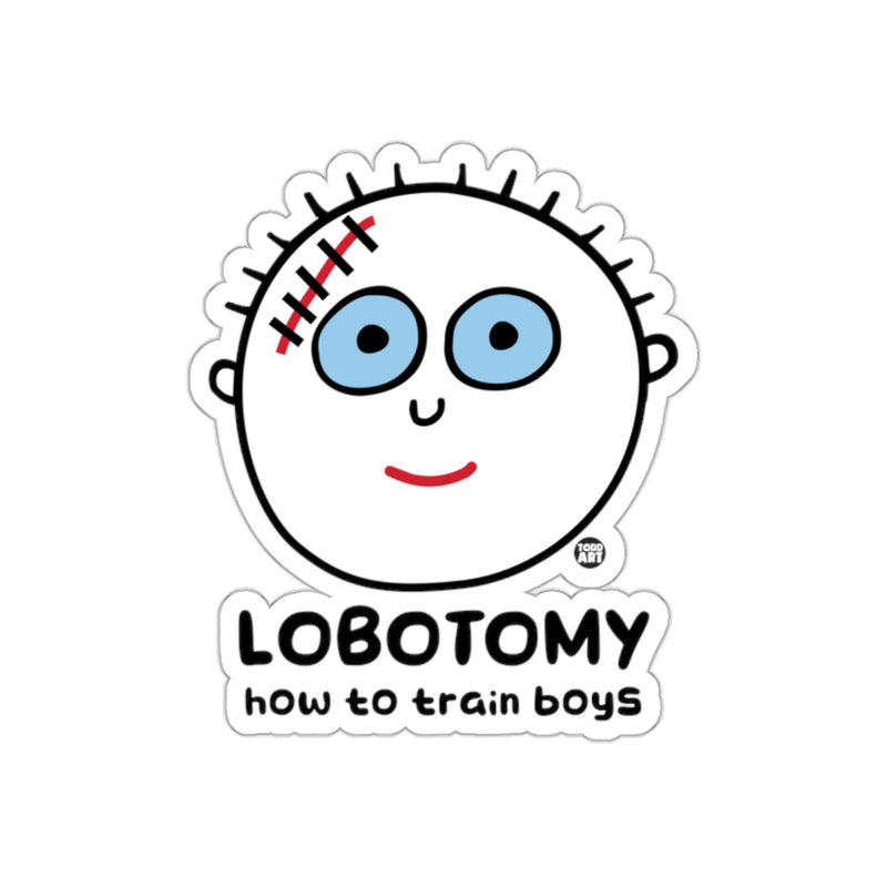 Load image into Gallery viewer, Lobotomy How To Train Boys Funny Sticker Design
