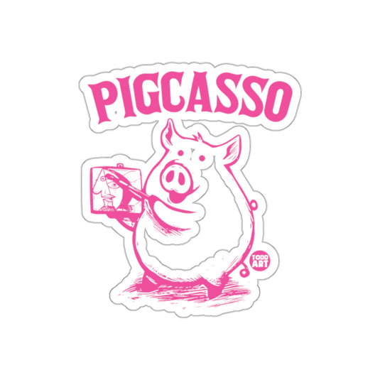 Pigcasso Artist Animal Graphic Painting With Todd Art sticker