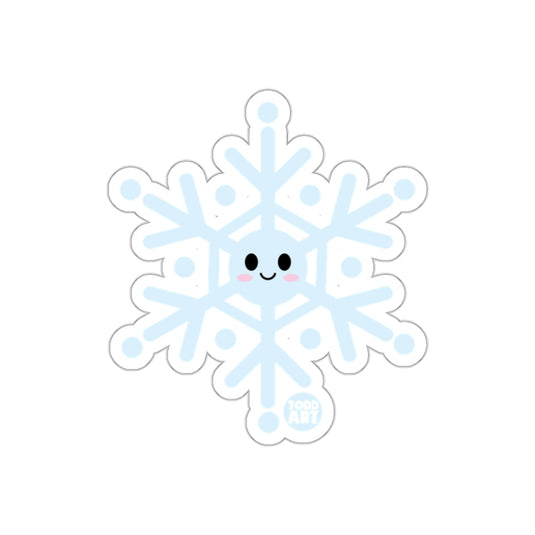 Cute Smiling Snowflake Sticker for Holiday Season