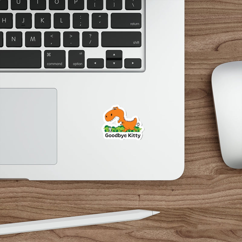 Load image into Gallery viewer, Goodbye Kitty Dinosaur Sticker for Laptops or Notebooks
