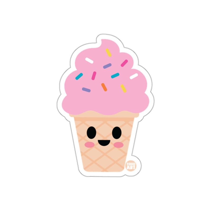 Load image into Gallery viewer, Cute Smiling Ice Cream Cone Sticker with Sprinkles
