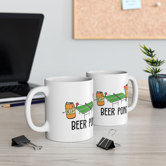 Beer Pong Themed Coffee Mug for Office or Home
