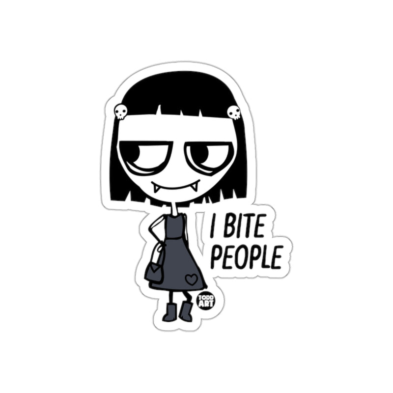 Load image into Gallery viewer, I Bite People Cute Cartoon Character Sticker
