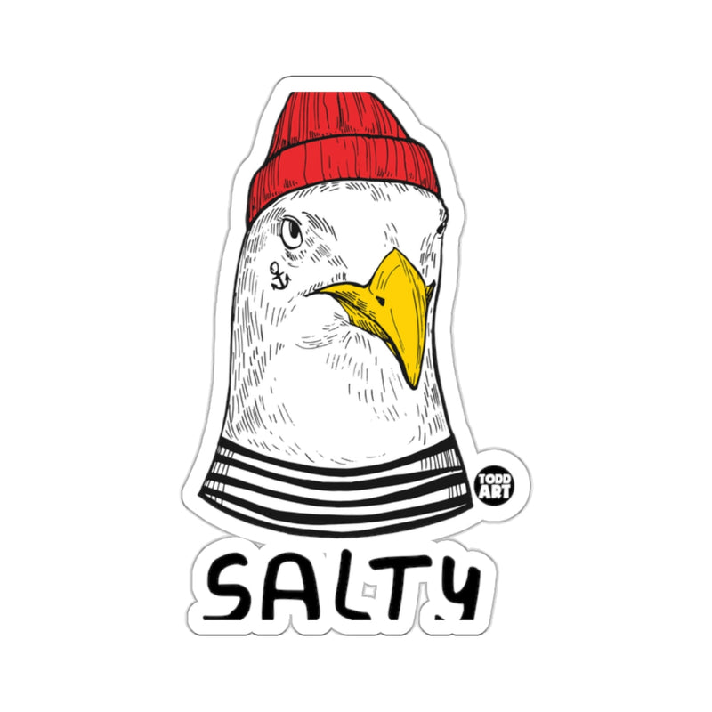 Load image into Gallery viewer, Salty Seagull Wearing Red Beanie Sticker
