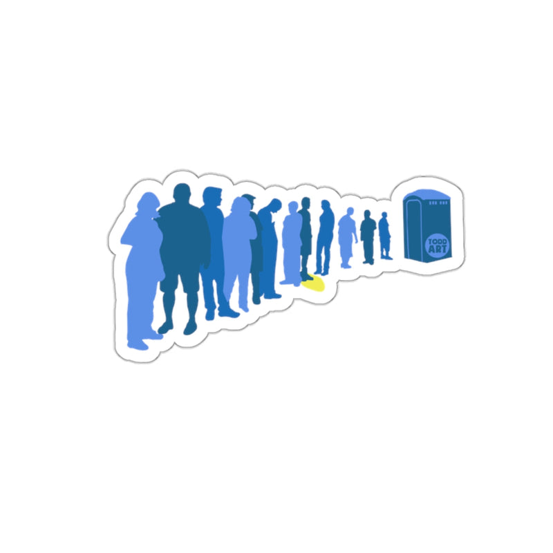Load image into Gallery viewer, People Waiting in Line Silhouette Sticker Product
