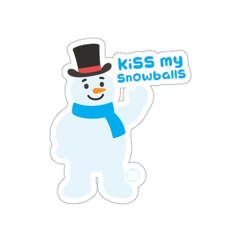 Load image into Gallery viewer, Kiss My Snowballs Funny Snowman Sticker Product
