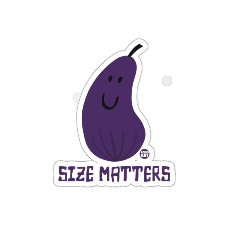 Load image into Gallery viewer, Size Matters Funny Eggplant Graphic Sticker

