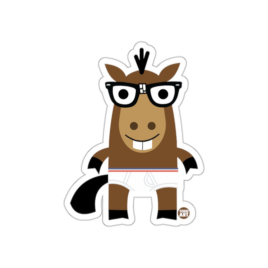 Cartoon Horse with Glasses Sticker Character Art