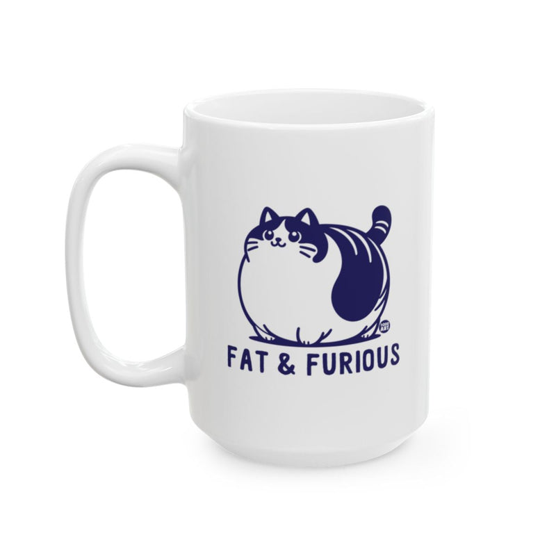 Load image into Gallery viewer, Fat and Furious Cute Cat Design White Mug
