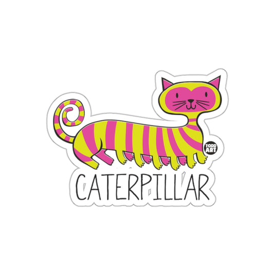 CaterPillar Cat Funny Pink Yellow Illustration sticker