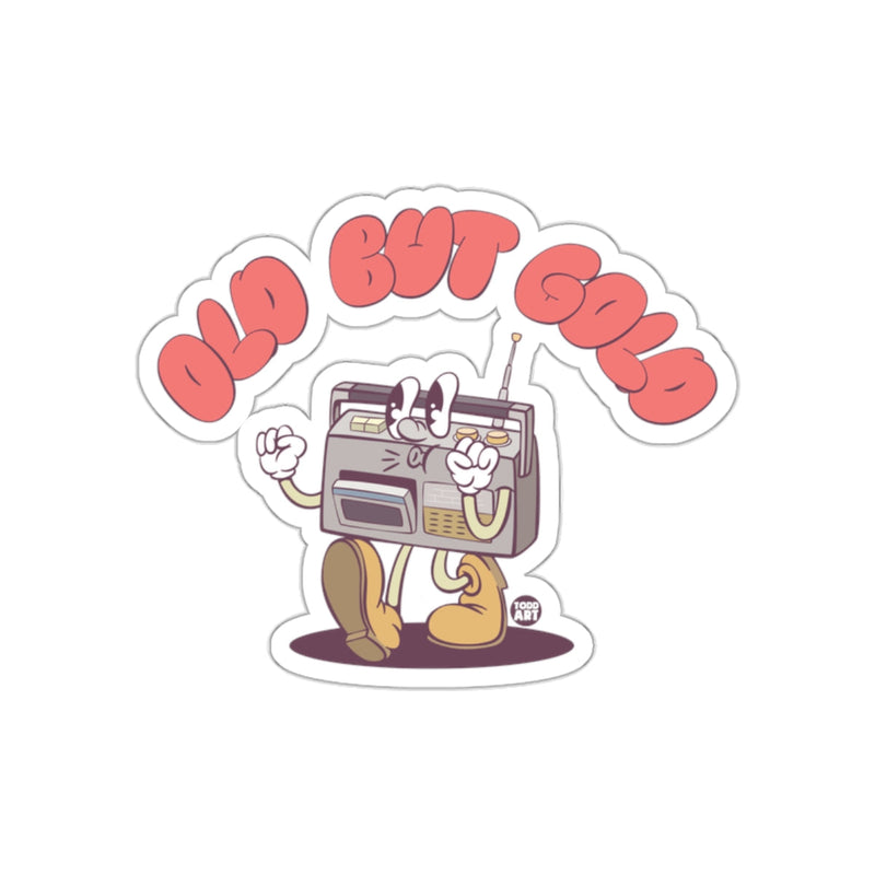 Load image into Gallery viewer, Old but Gold Cartoon Radio Character Design sticker
