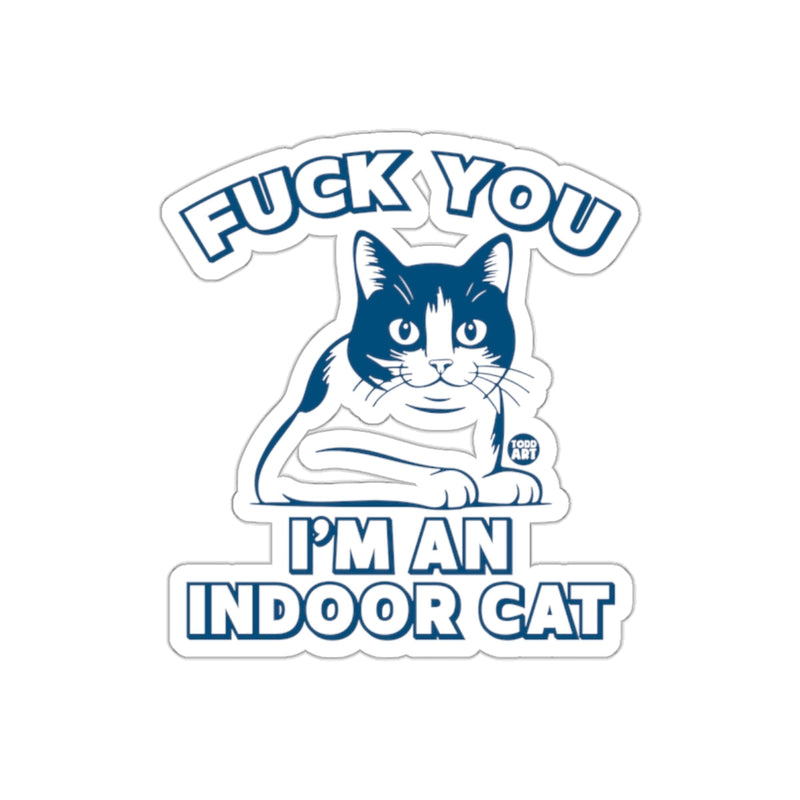 Load image into Gallery viewer, Funny Cat Sticker I'm an Indoor Cat Graphic Design
